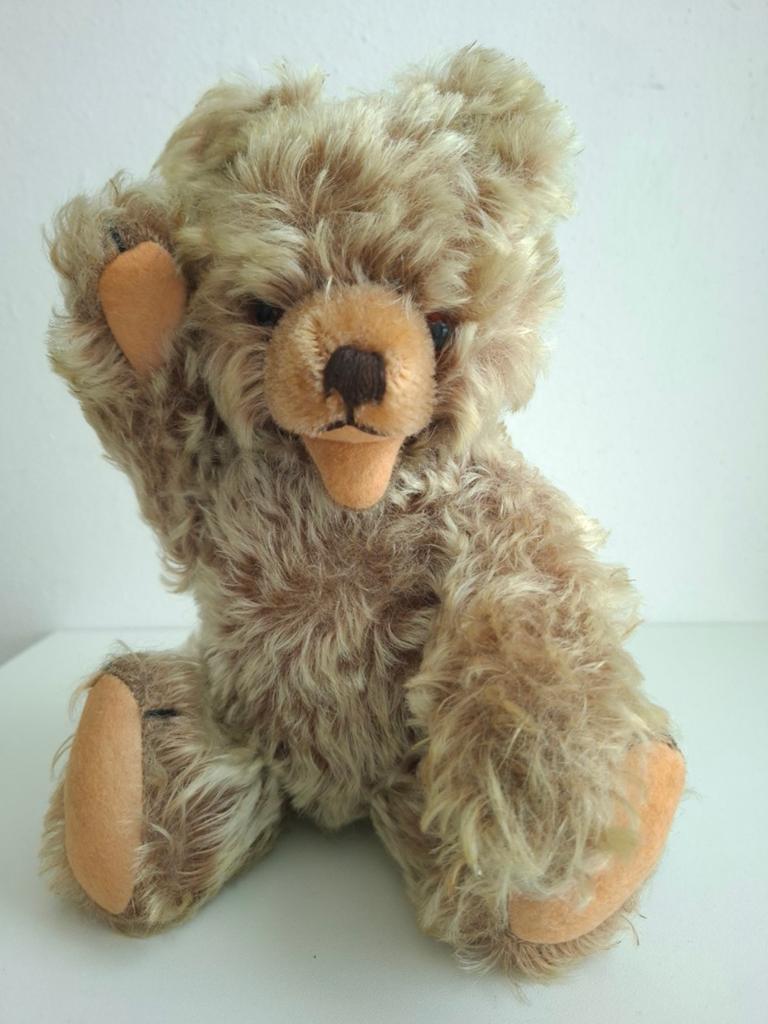Vintage Hermann Teddy Zotty teddybeer met pieper, Gebruikt, Overige merken, Met geluid, Beer