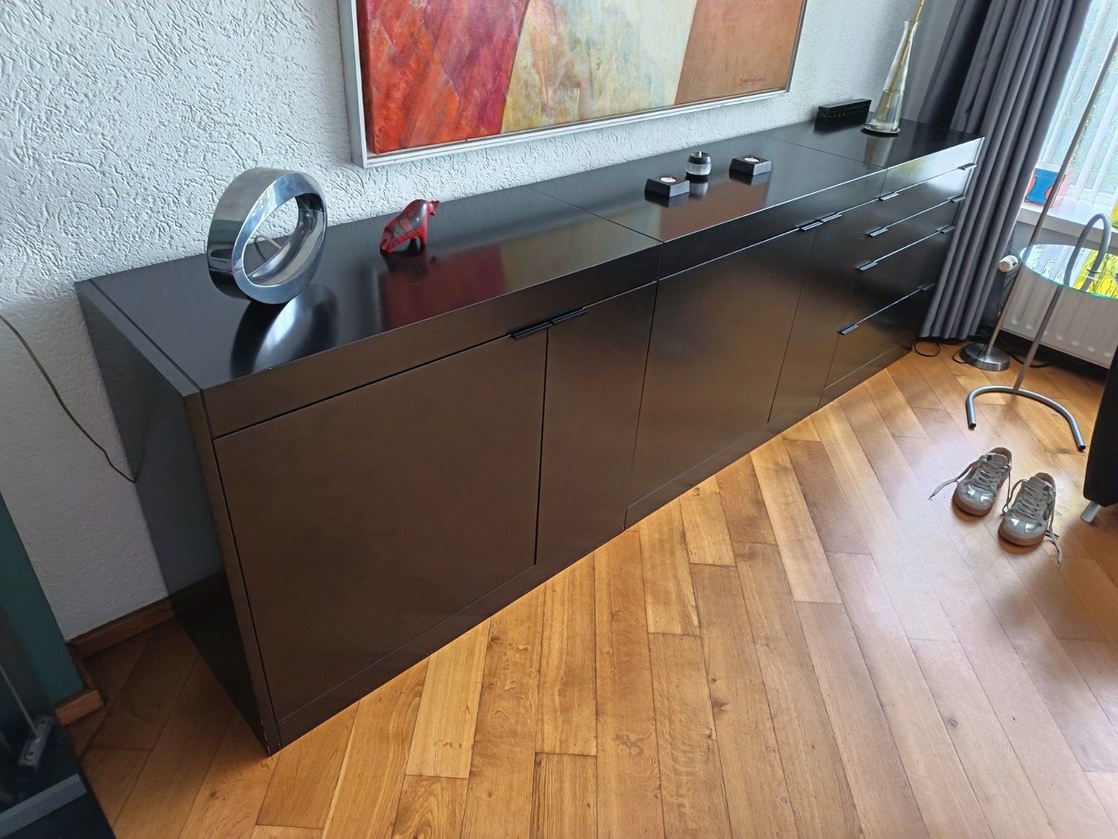 Pastoe dressoir, zwart - 260x80x45 cm, Huis en Inrichting, Kasten | Dressoirs, Ophalen, Overige materialen, Gebruikt, 200 cm of meer