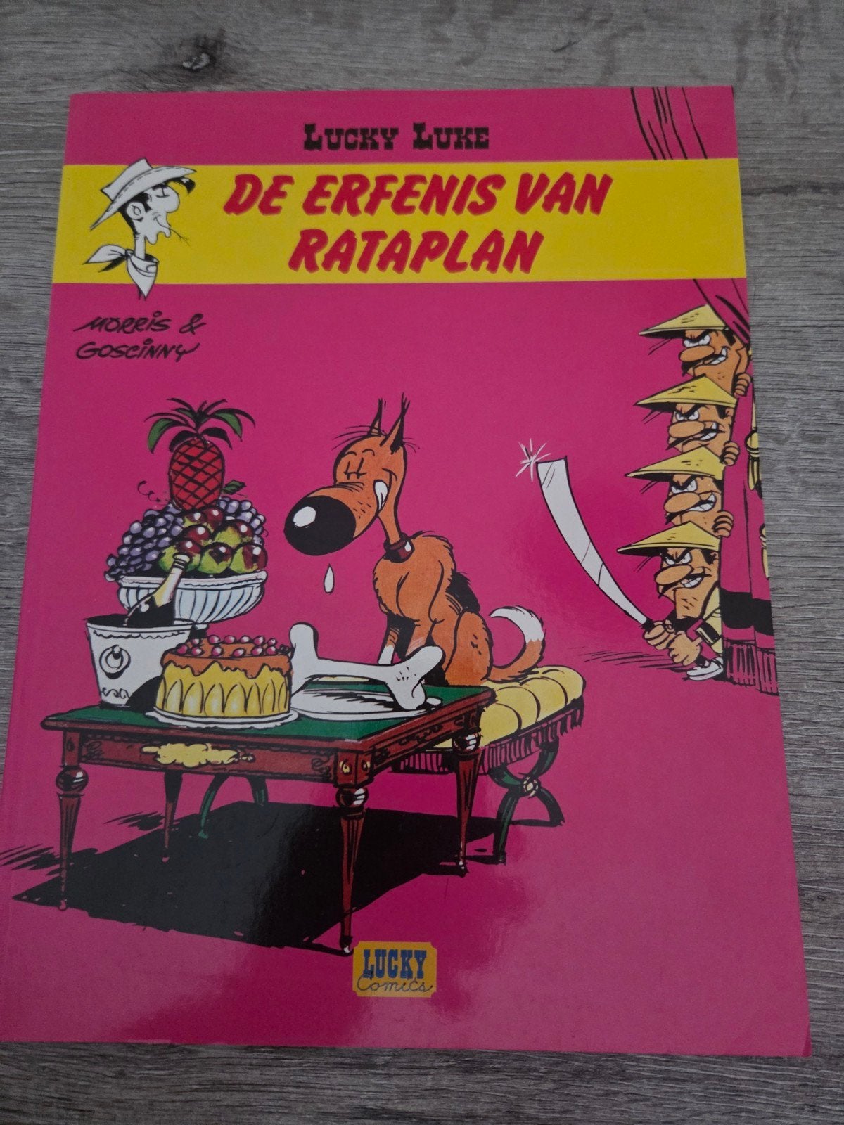Lucky Luke - De Erfenis van Rataplan, Eén stripboek, Ophalen of Verzenden, Gelezen, Morris & Goscinny