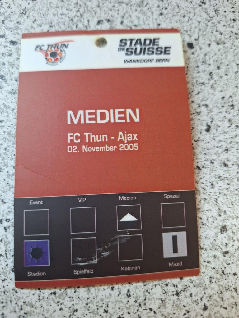Perskaart fc thun ajax 2005 zie foto, Verzamelen, Ophalen of Verzenden, Zo goed als nieuw, Ajax, Overige typen