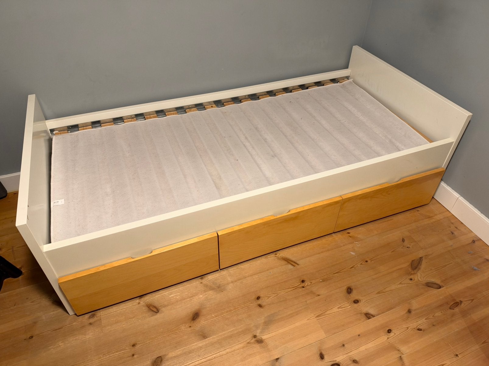 Ikea Malm bed incl lades en ondermatrasbeschermer, Ophalen, Gebruikt, 90 cm, Eenpersoons