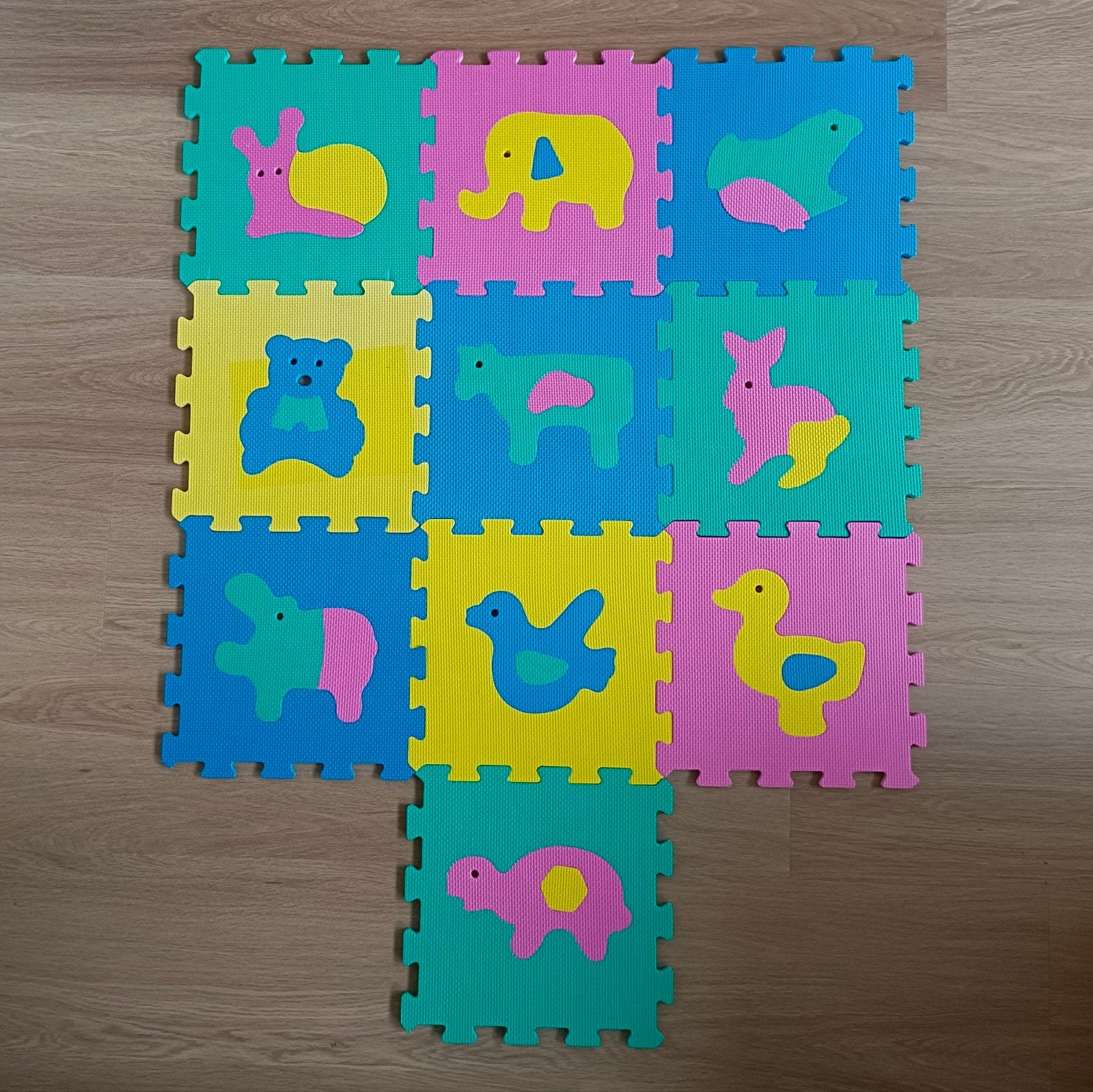 Intertoys foam puzzelmat / puzzeltegels met dieren, Ophalen of Verzenden, Gebruikt