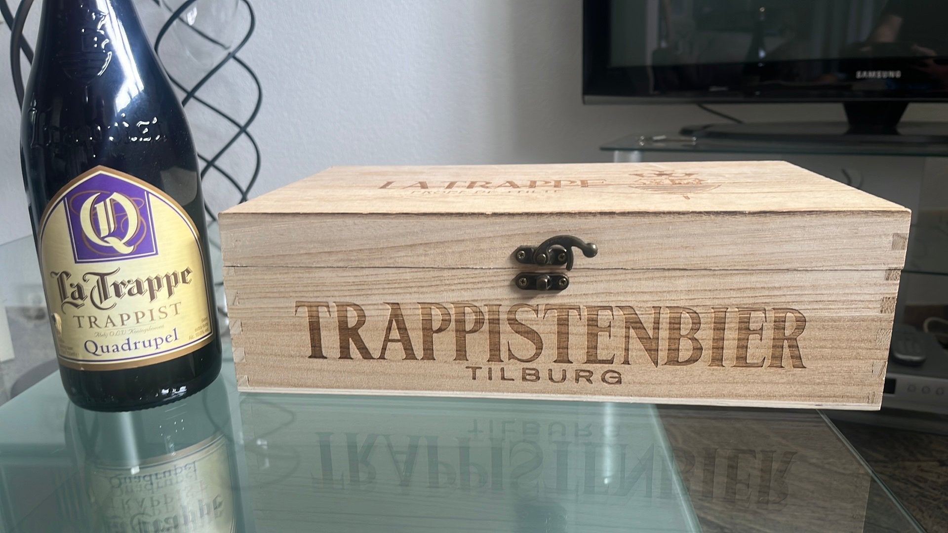 La Trappe Quadrupel 2022 met kistje, Ophalen, Zo goed als nieuw, Minder dan 50 cm