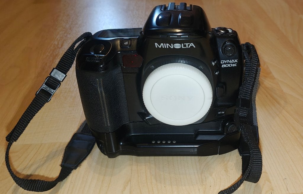 Vintage Minolta Dynax 800si spiegelreflexcamera – body, Ophalen of Verzenden, Gebruikt, Spiegelreflex, Minolta