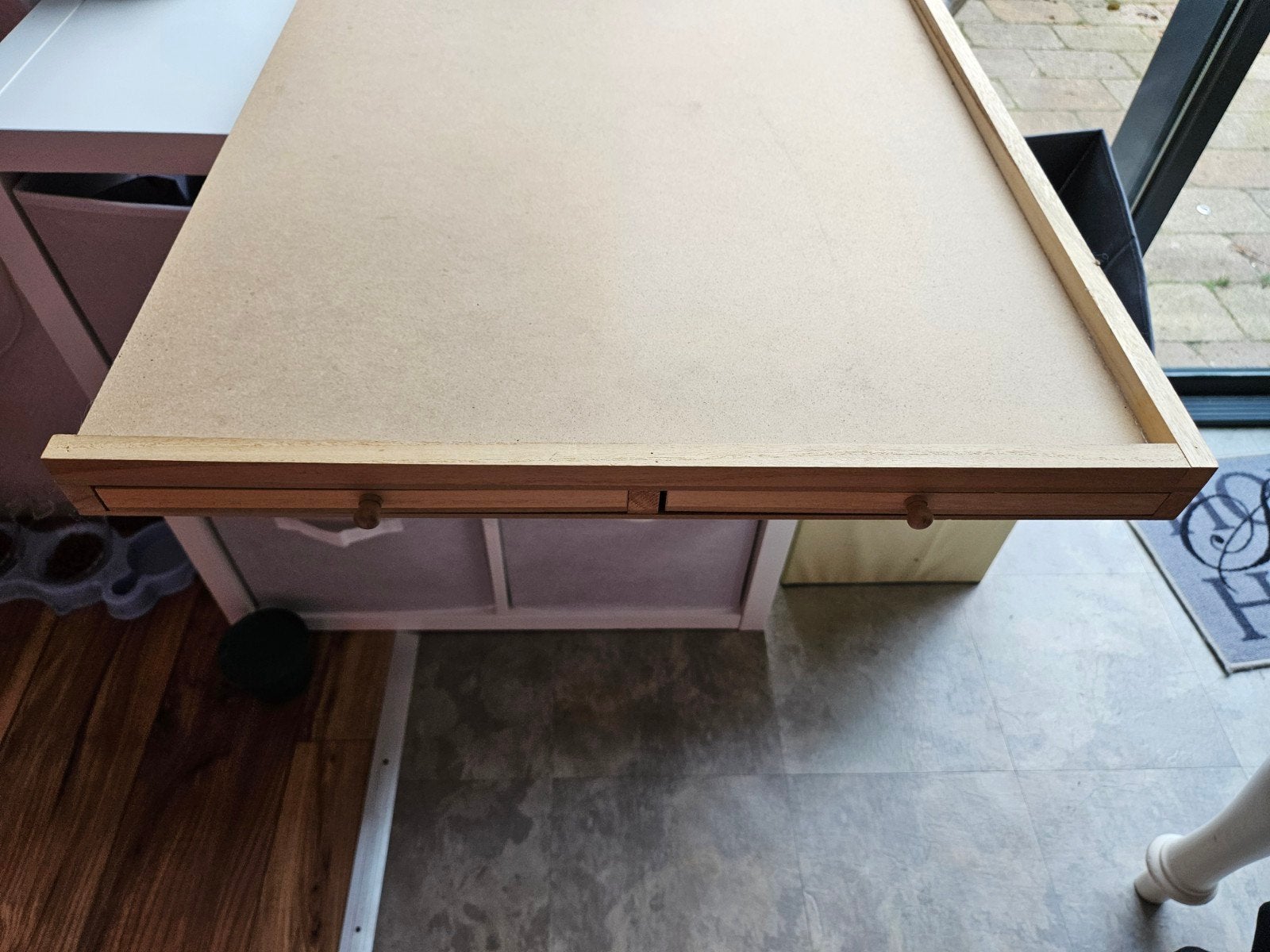 Tekentafelblad /puzzeltafel met lades en draaiplateau, Doe-het-zelf en Verbouw, Tekentafels, Ophalen of Verzenden, Zo goed als nieuw