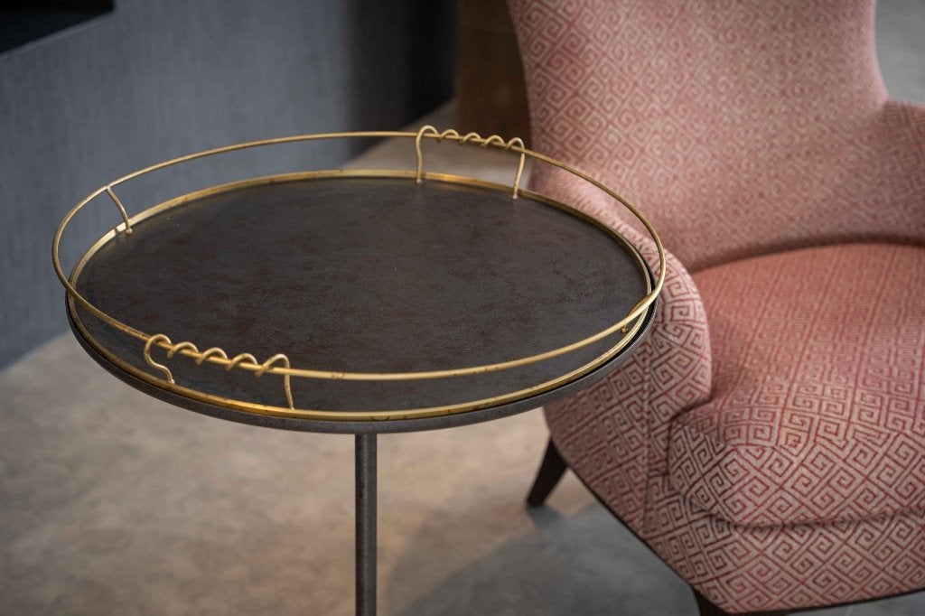 Ronde bijzettafel 55x55x70 cm, Huis en Inrichting, Ophalen, Metaal of Aluminium, Rond, Zo goed als nieuw