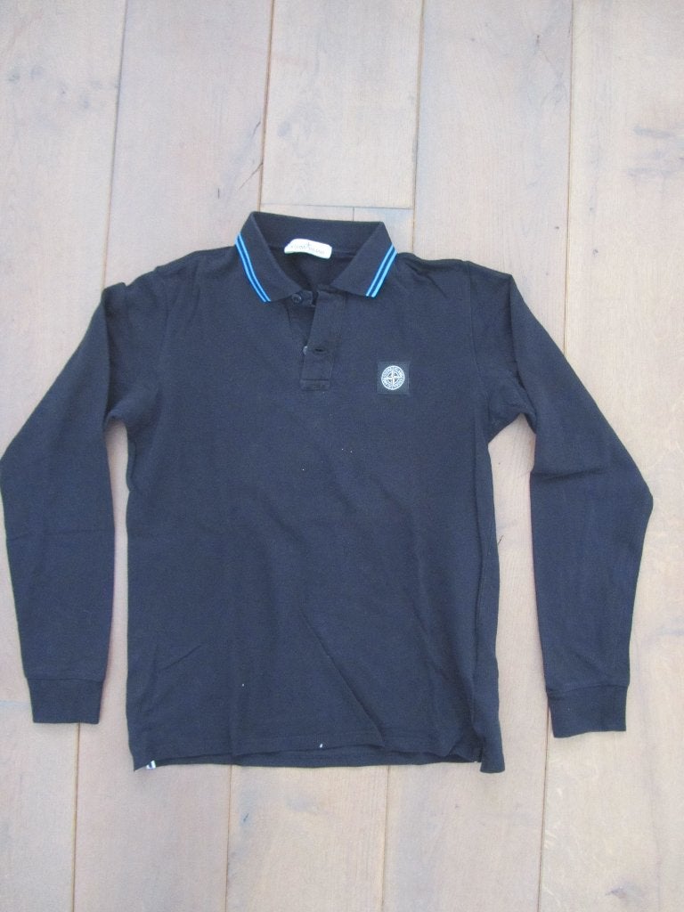 Stone Island zwart longsleeve polo maat 164 170 176, Gebruikt, Ophalen of Verzenden, Stone Island, Shirt of Longsleeve