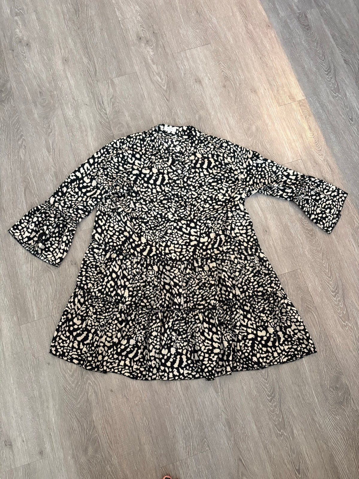 Kilky Paris Zwart-wit Jurkje met Luipaardprint, Maat 38/40 (M), Zwart, Ophalen of Verzenden, Zo goed als nieuw