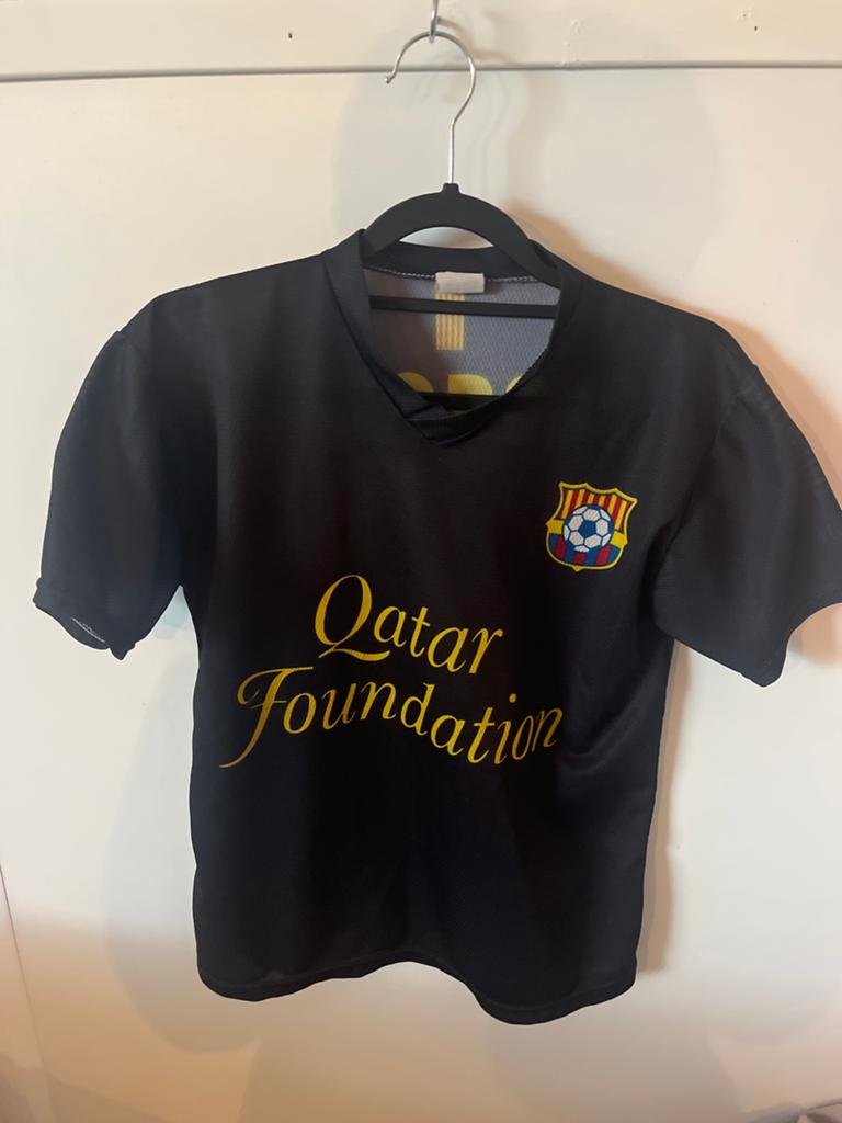 Messi Barcelona shirt maat 152 - Zwart/Goud, Ophalen, Zo goed als nieuw