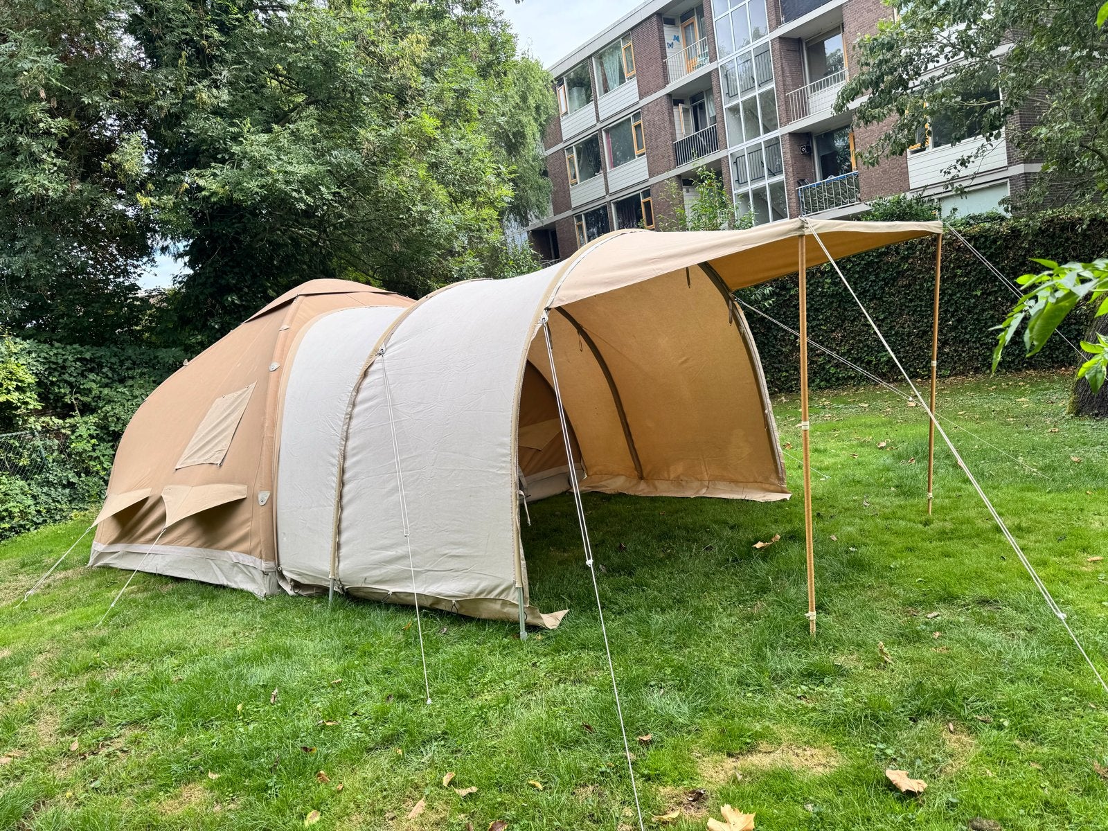 Karstentent 350 met aluminium boog en luifel, Caravans en Kamperen, Ophalen, Gebruikt, Tot en met 4