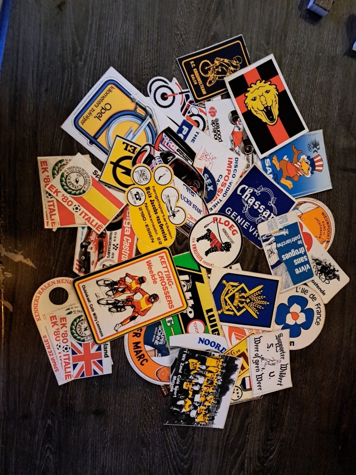 Alle 10 sets vintage stickers - Jaren '80 en '90, Ophalen of Verzenden, Nieuw, Overige typen