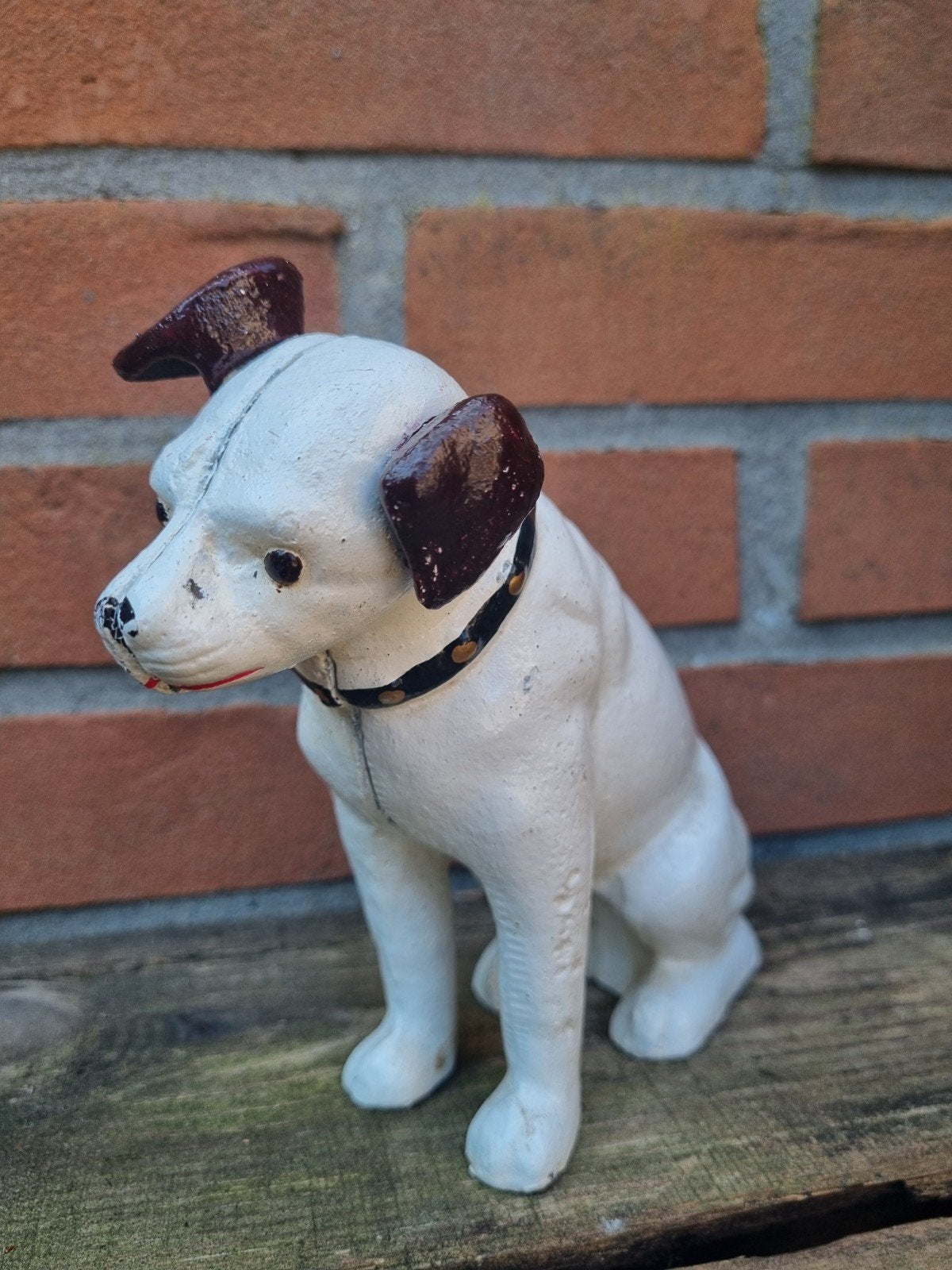 Vintage gietijzeren Nipper hond spaarpot, Ophalen, Gebruikt, Overige materialen, Dier