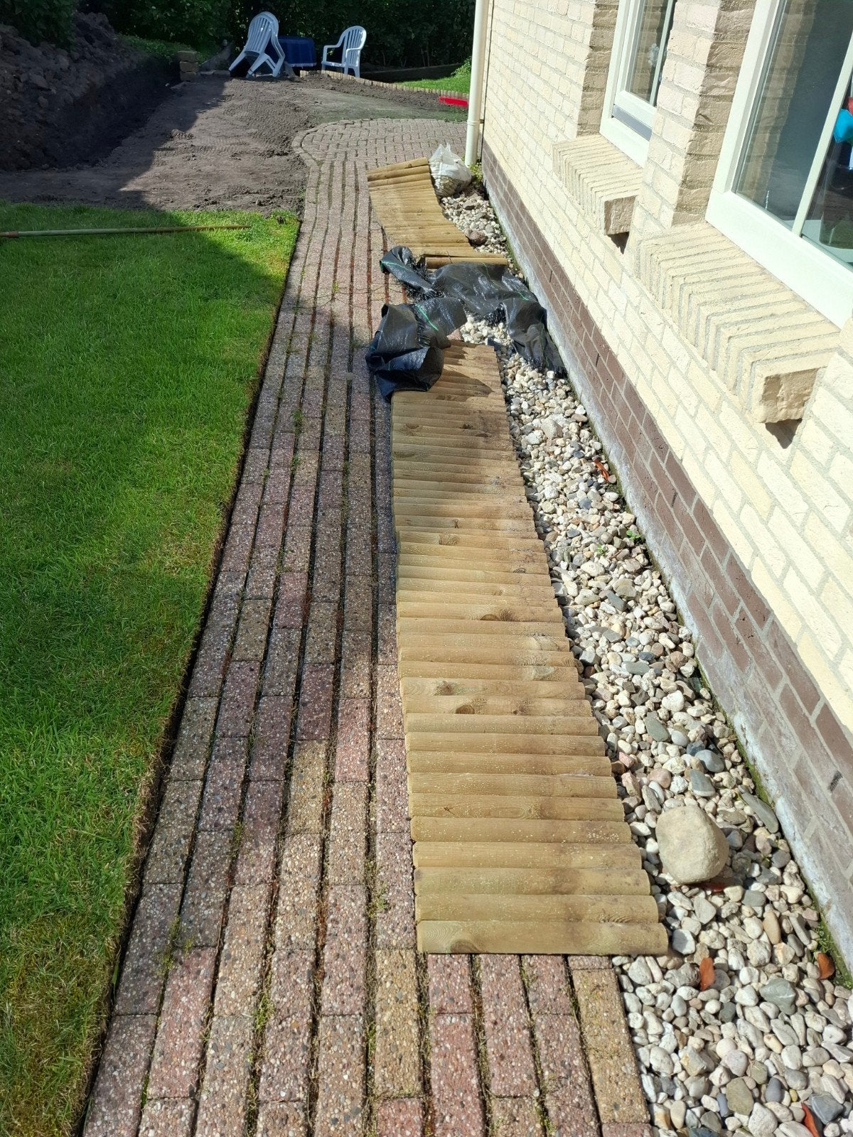 Borderrol hout 8m x 40cm - zo goed als nieuw, Ophalen, 25 tot 50 cm, 200 cm of meer, Zo goed als nieuw