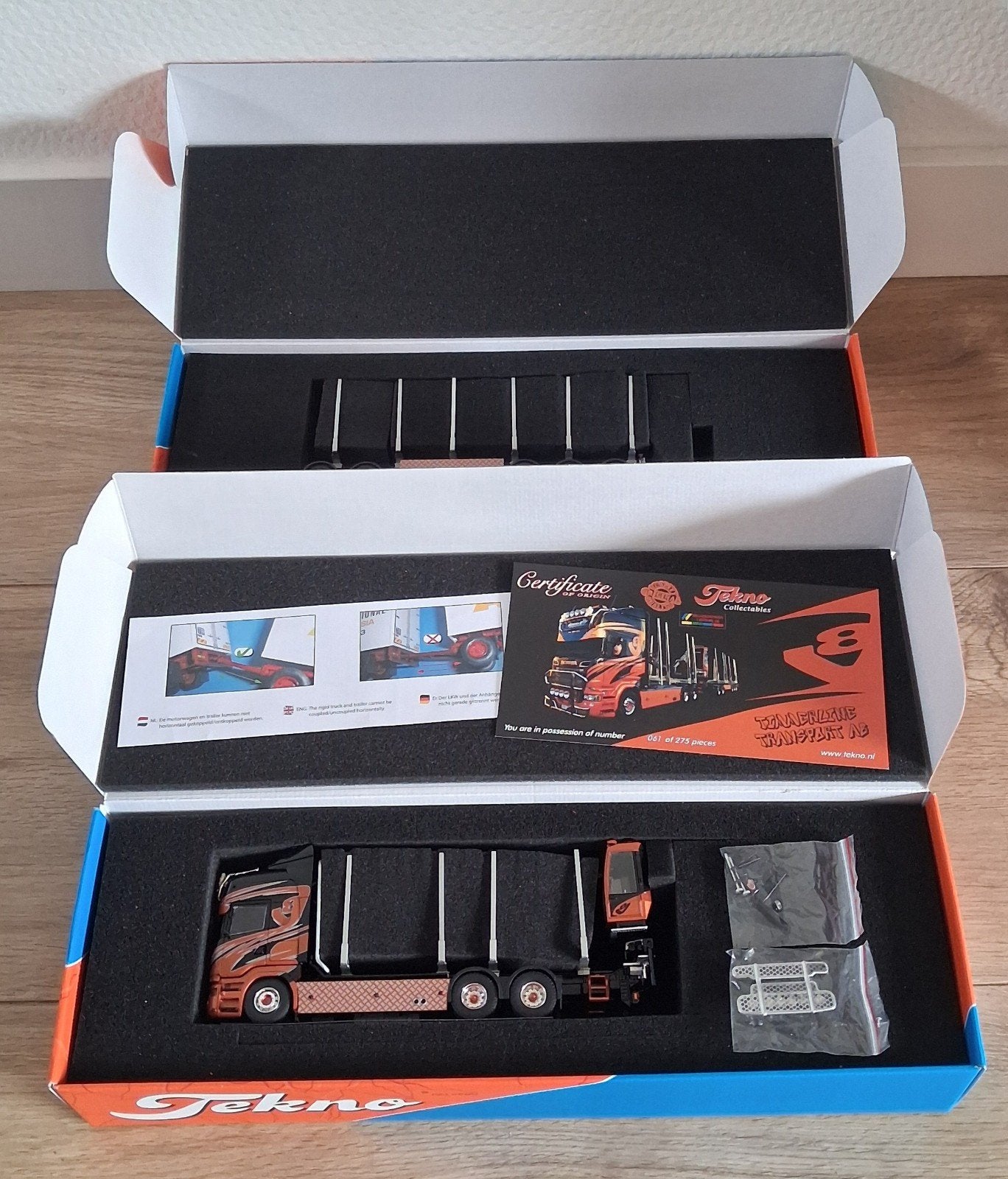 Tekno 1:50 Scania Timmerline bomenwagen, Ophalen, Zo goed als nieuw, Bus of Vrachtwagen, Tekno