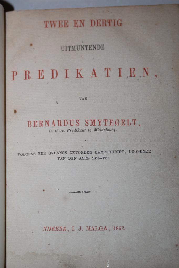 Bernardus Smytegelt - 32 uitmuntende predikatien (1862), Boeken, Ophalen of Verzenden, Gelezen, Christendom | Protestants