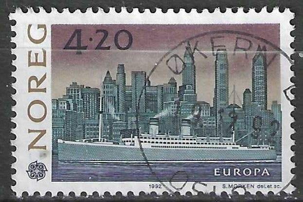 Noorwegen 1992 - Yvert 1054 - Ontdekking Amerika (ST), Verzenden, Noorwegen, Gestempeld
