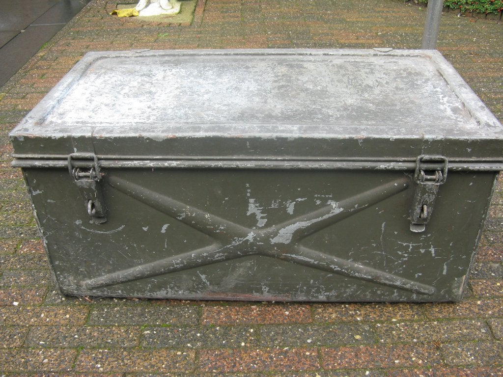 Legerkist militairia leger kist opbergkist decoratie, Ophalen, Minder dan 50 cm, Gebruikt, 50 tot 100 cm