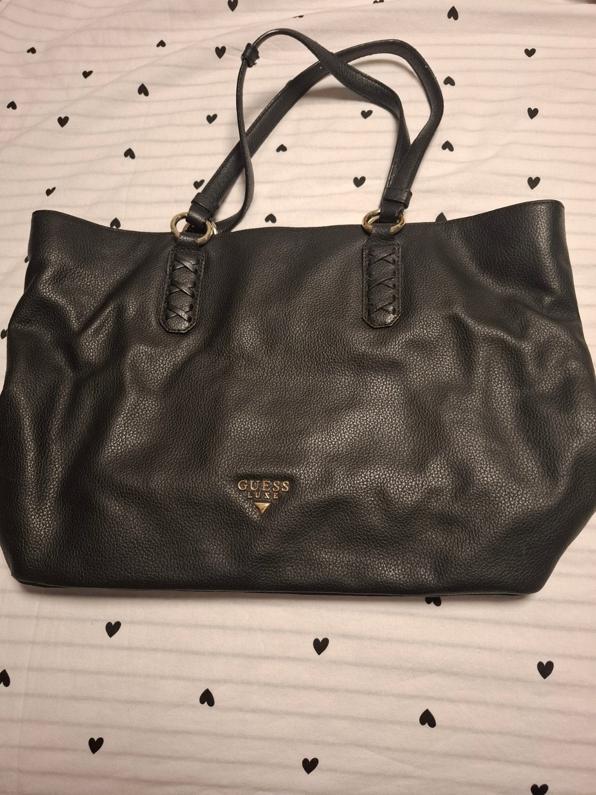 Guess Luxe Echt Lederen Shopper/Tas - Zwart, Verzenden, Zo goed als nieuw, Zwart, Shopper