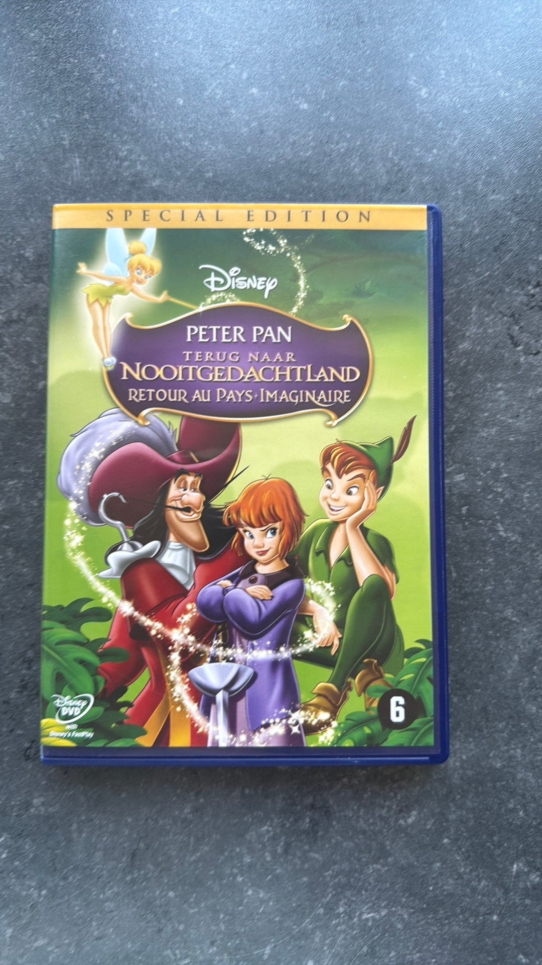 Dvd Peter Pan terug naar nooitgedacht, Alle leeftijden, Ophalen of Verzenden, Gebruikt