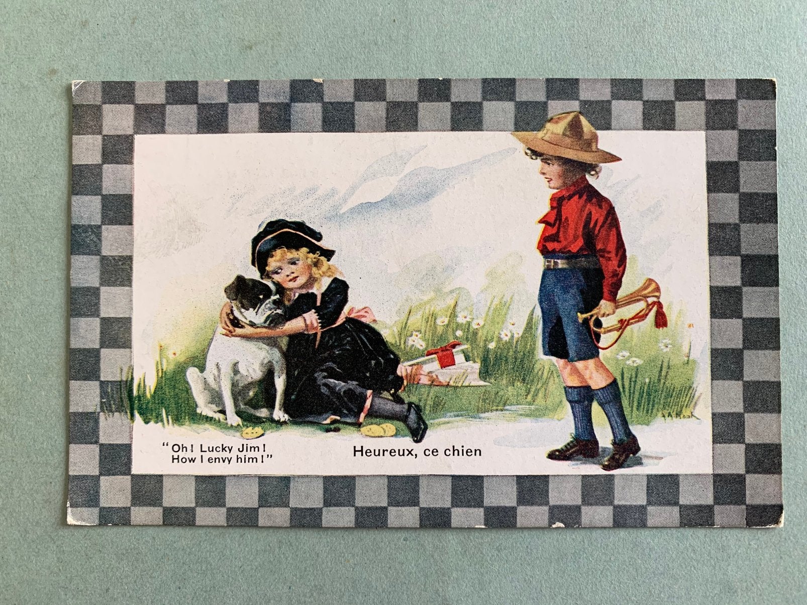 1-6-1918 Heureux, ce chien - van een militair, Verzamelen, Ophalen of Verzenden, Voor 1920, Gelopen, Kinderen
