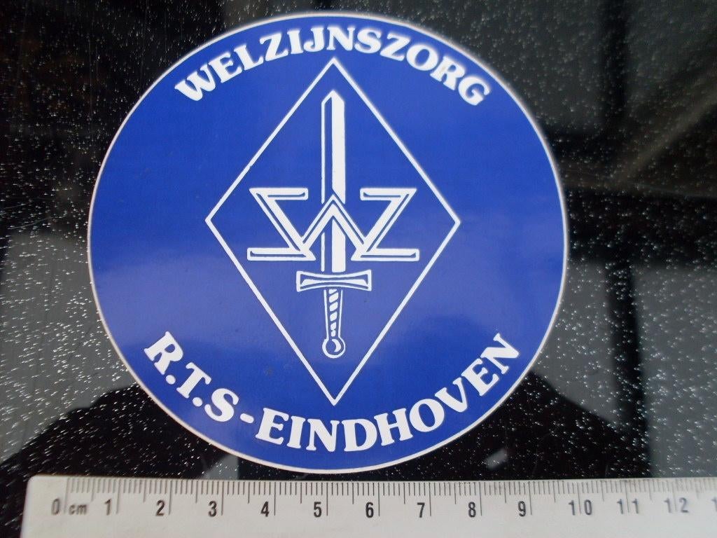 sticker welzijnszorg r.t.s.-eindhoven wzz logo embleem, Verzenden, Zo goed als nieuw, Bedrijf of Vereniging