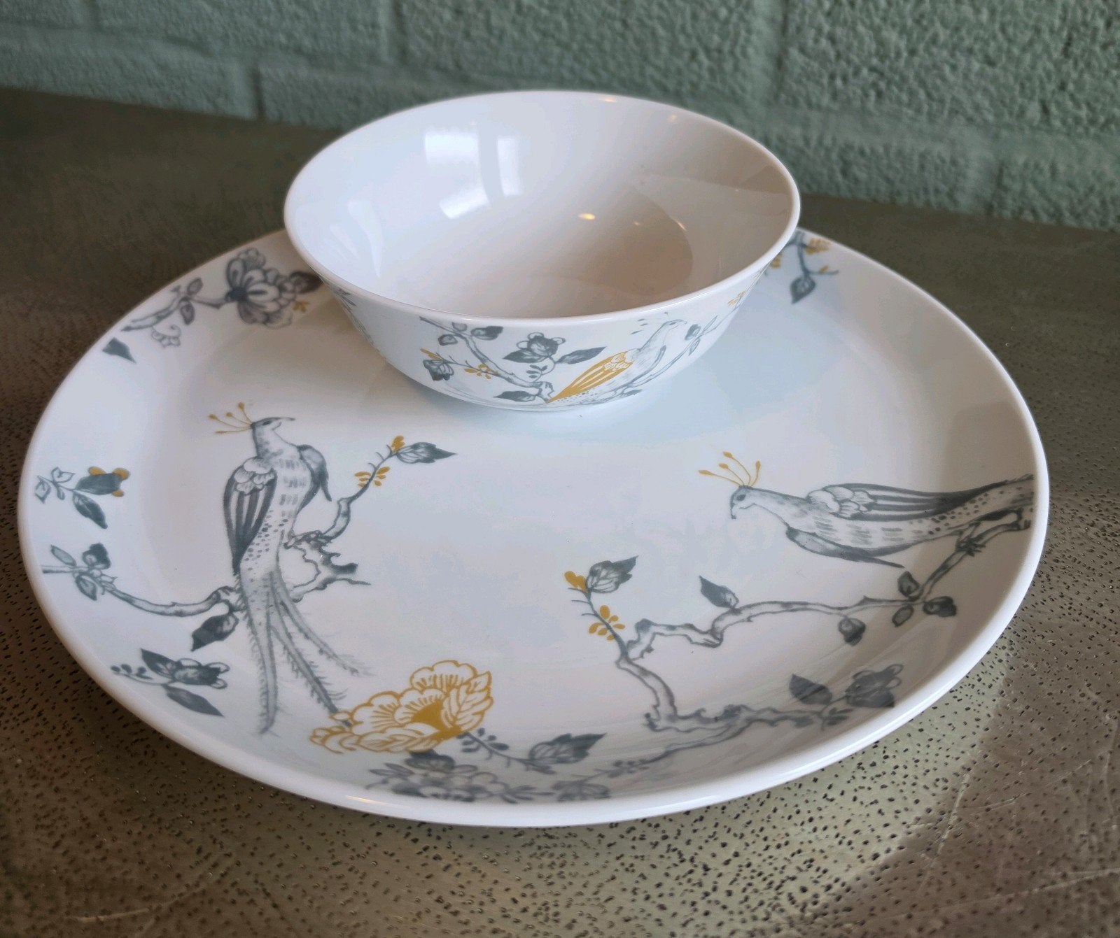 24x Servies Vivo Villeroy & Boch Limited Edition 'Peacock, Ophalen, Keramiek, Zo goed als nieuw, Bord(en)