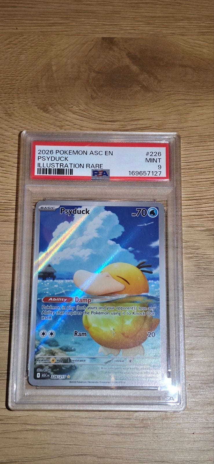Psyduck Ascended Heroes PSA 9 226/217 Pokémon Kaart, Ophalen of Verzenden, Zo goed als nieuw, Losse kaart