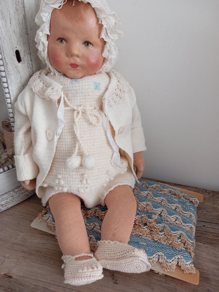 Gehaakte poppenschoentjes voetmaat 6,5 - 7 cm., Ophalen