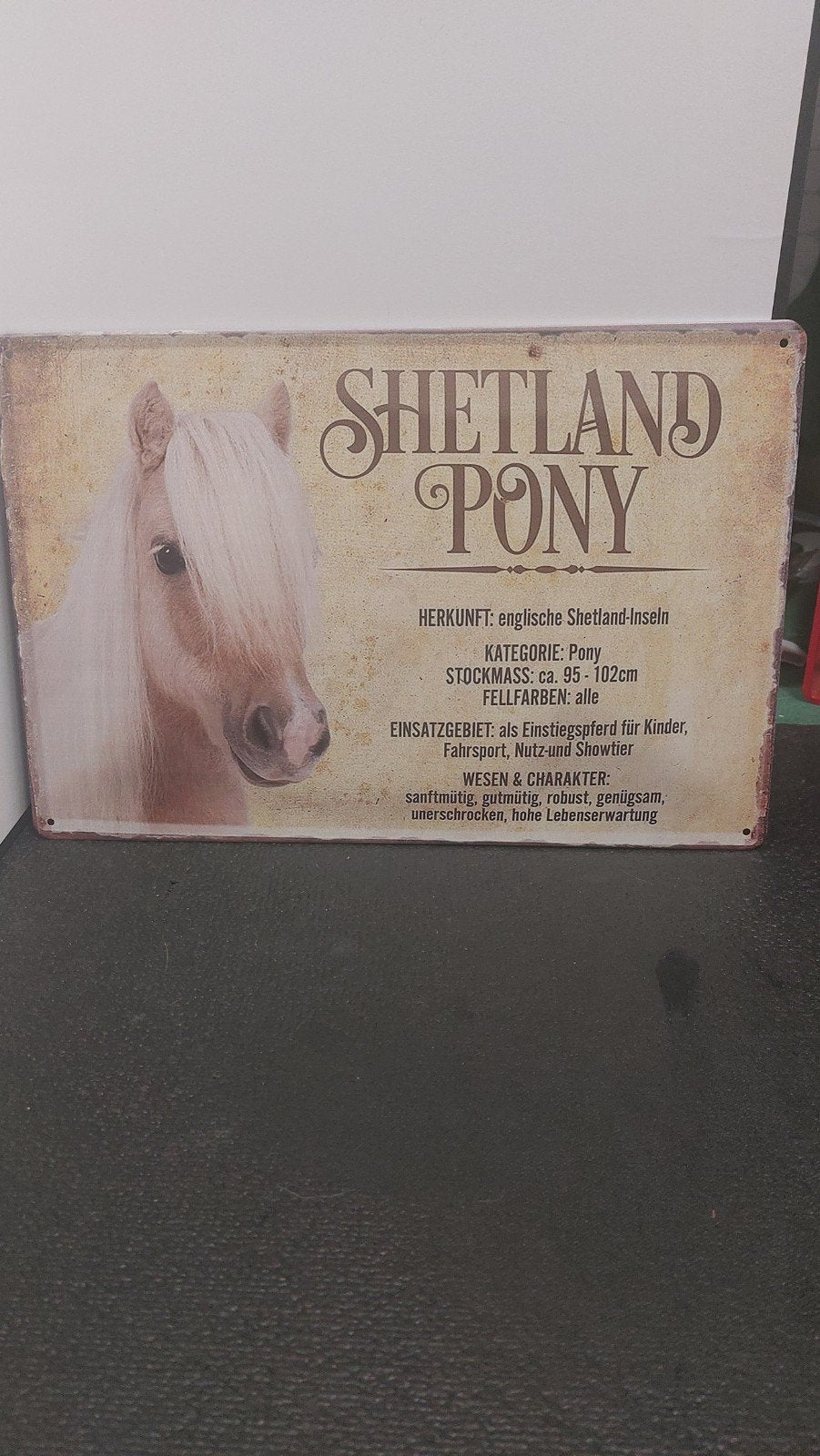 Decoratief Shetland Pony Reclamebord 20x30cm, Metaal, Nieuw, Ophalen of Verzenden, Reclamebord