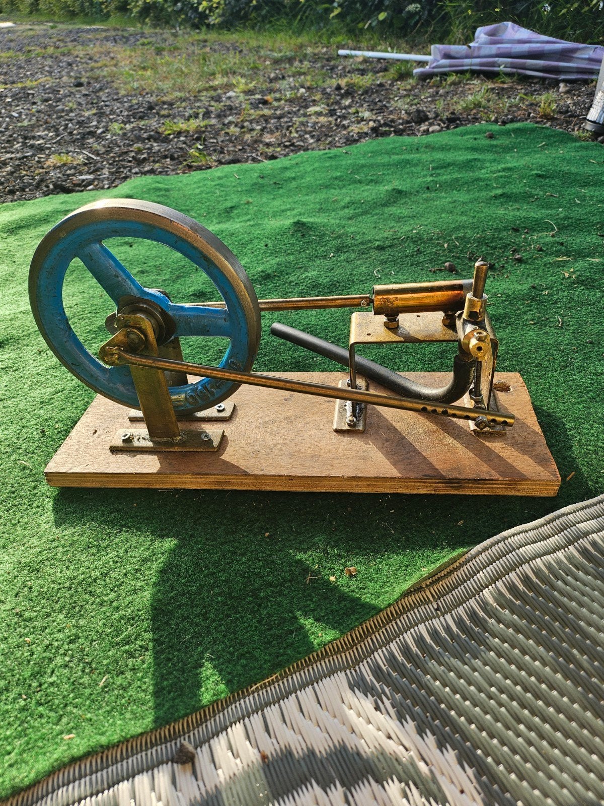 Stationaire Stoommachine Model met Blauw Vliegwiel, Ophalen of Verzenden