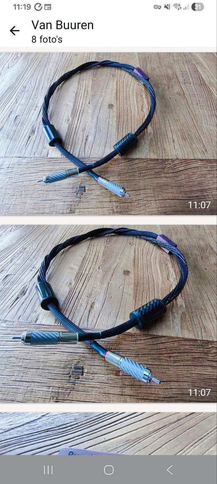 TIMBER DIDITALE HIGH END INDERLINK PURPLE HEART MET FURUTECH, Ophalen of Verzenden, Minder dan 2 meter, Interlink-kabel