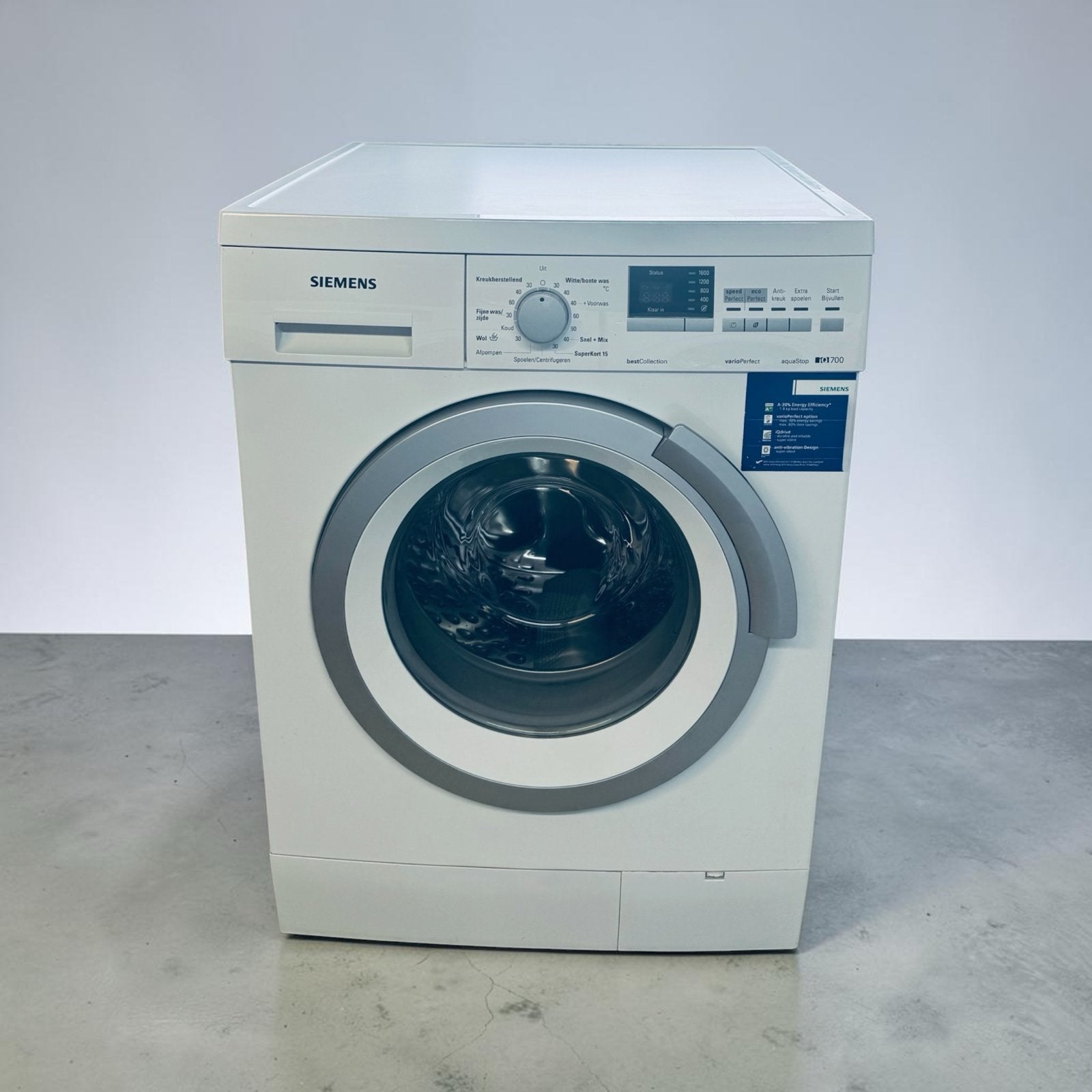 Siemens IQ700 8Kg A-30% Wasmachine - Refurbished & Energiezu, Ophalen, 1200 tot 1600 toeren, 8 tot 10 kg, Zo goed als nieuw