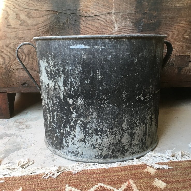 Zinken pot, Ophalen, Rond, Metaal, Minder dan 30 cm