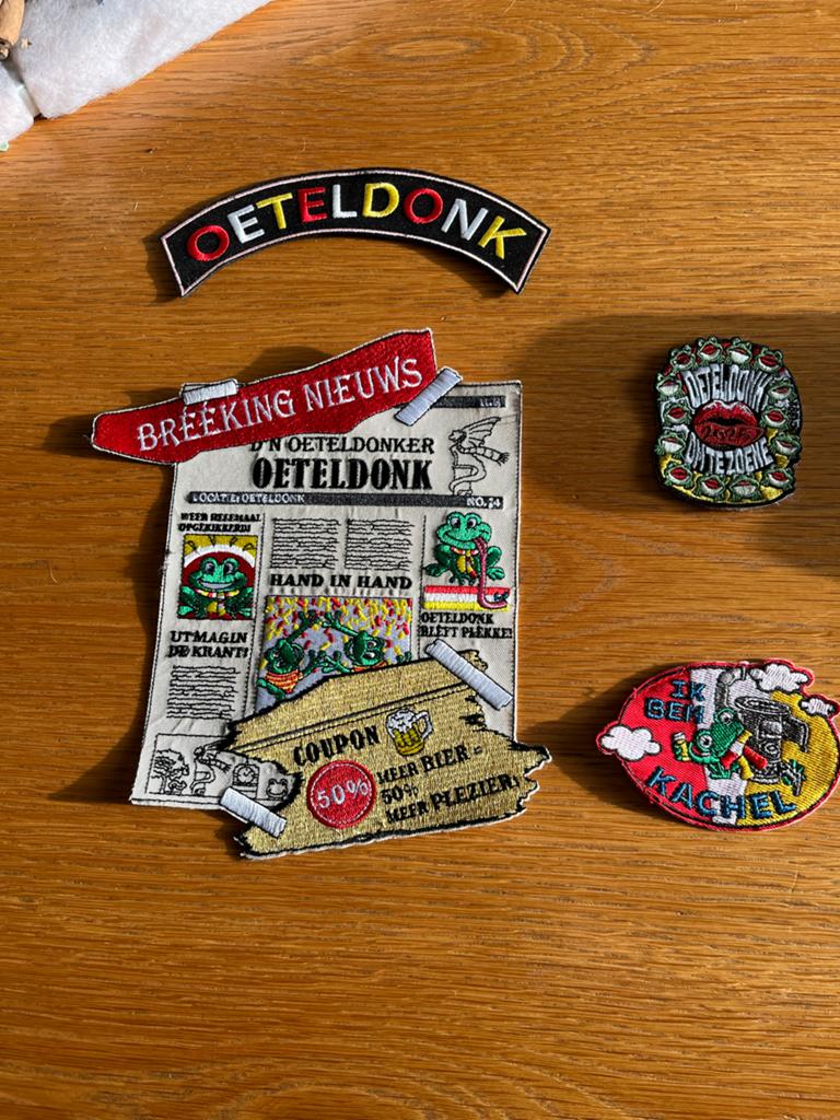 Oeteldonk emblemen / patches - Carnaval, Ophalen, Gebruikt, Meerdere plaatjes