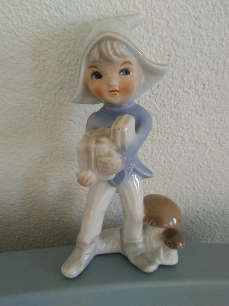 vintage porseleinen beeldje Pixie elf, Verzamelen, Ophalen of Verzenden, Zo goed als nieuw, Overige typen