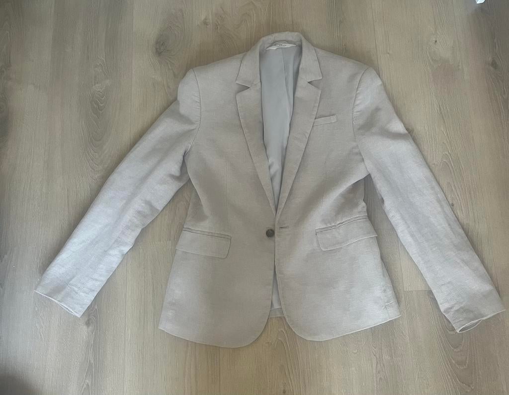 Kostuum pak beige linnen h&m 164, Ophalen of Verzenden, Gebruikt, Jongen, Overige typen