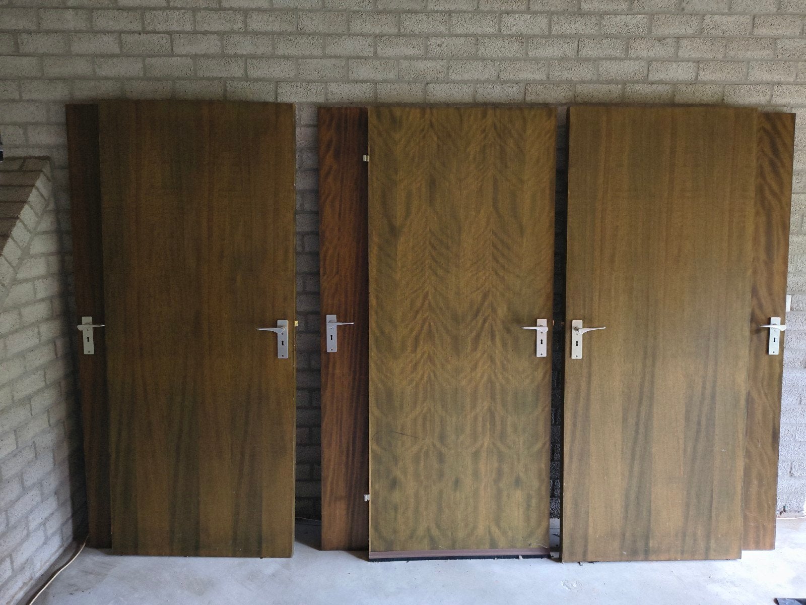 10 binnendeuren, stomp, houtlook, Doe-het-zelf en Verbouw, Deuren en Horren, Ophalen, Gebruikt, Binnendeur, 200 tot 215 cm