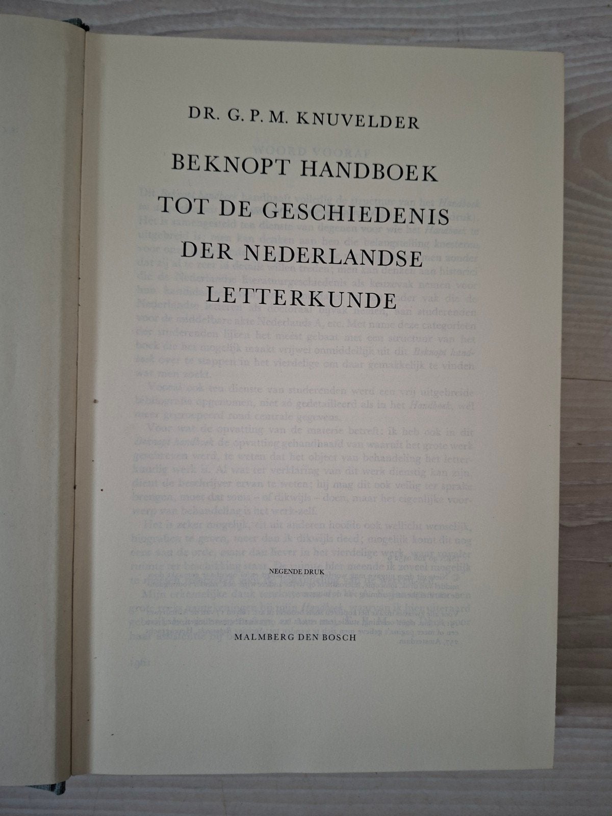 t mHandboek tot de Geschiedenis der Nederlandse Letterku, Boeken, Verzenden, Gelezen, Dr. G.P.M. Knuvelder, Nederland