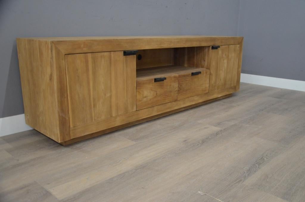 Tv meubel Manhattan 200 cm, Verzenden, 150 tot 200 cm, Teakhout, Nieuw