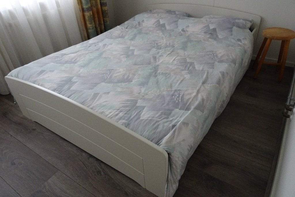 bed, Ophalen, Wit, Tweepersoons, 140 cm