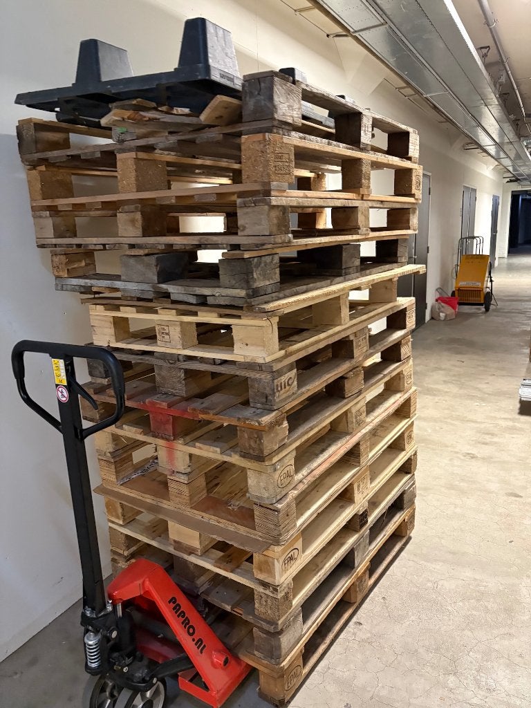 Pallets gratis ophalen (euro + blokpallet), Doe-het-zelf en Verbouw, Hout en Planken, Ophalen, Gebruikt, 50 mm of meer, Pallet