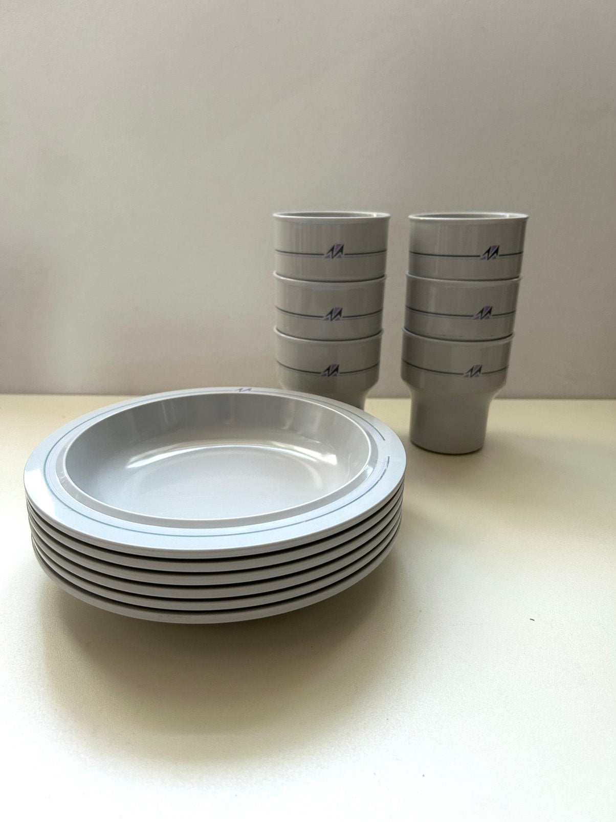 Vintage Mepal melamine servies, Gebruikt, Mepal, Ophalen of Verzenden, Bord(en)