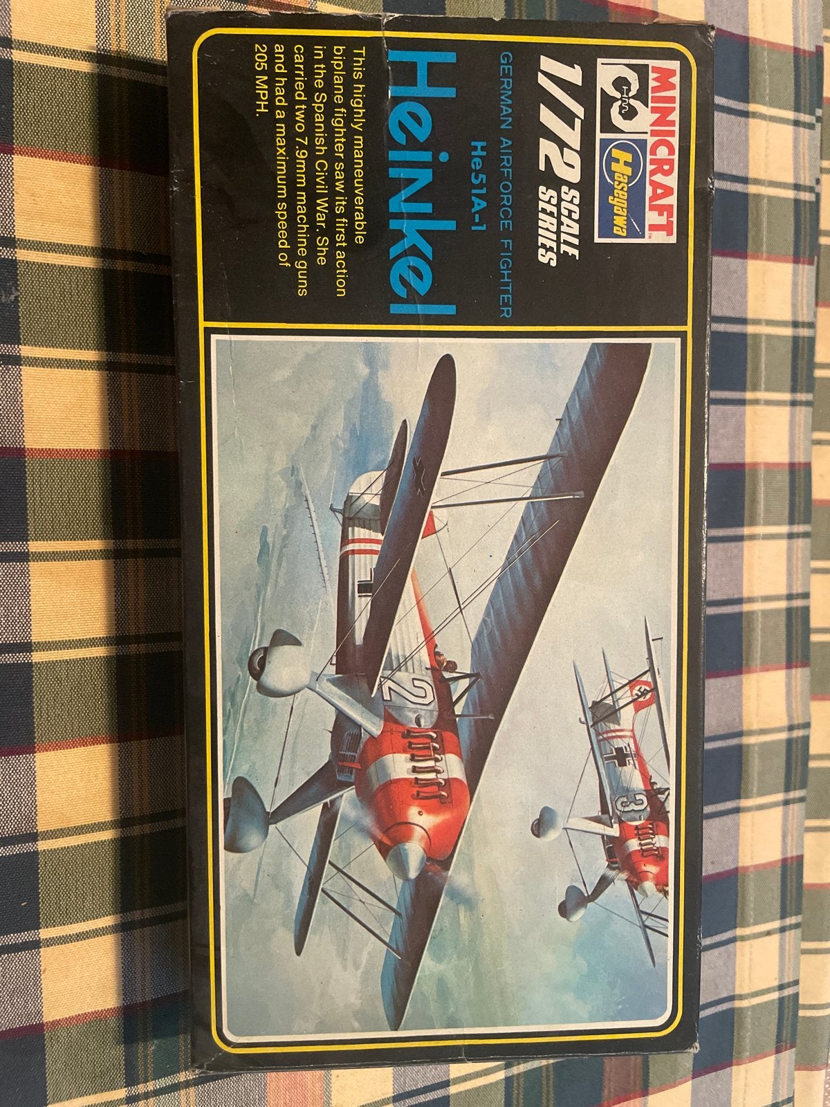 Hasegawa Minicraft Heinkel He 51A-1 Bouwpakket 1:72, Nieuw, Ophalen of Verzenden, Vliegtuig, Hasegawa