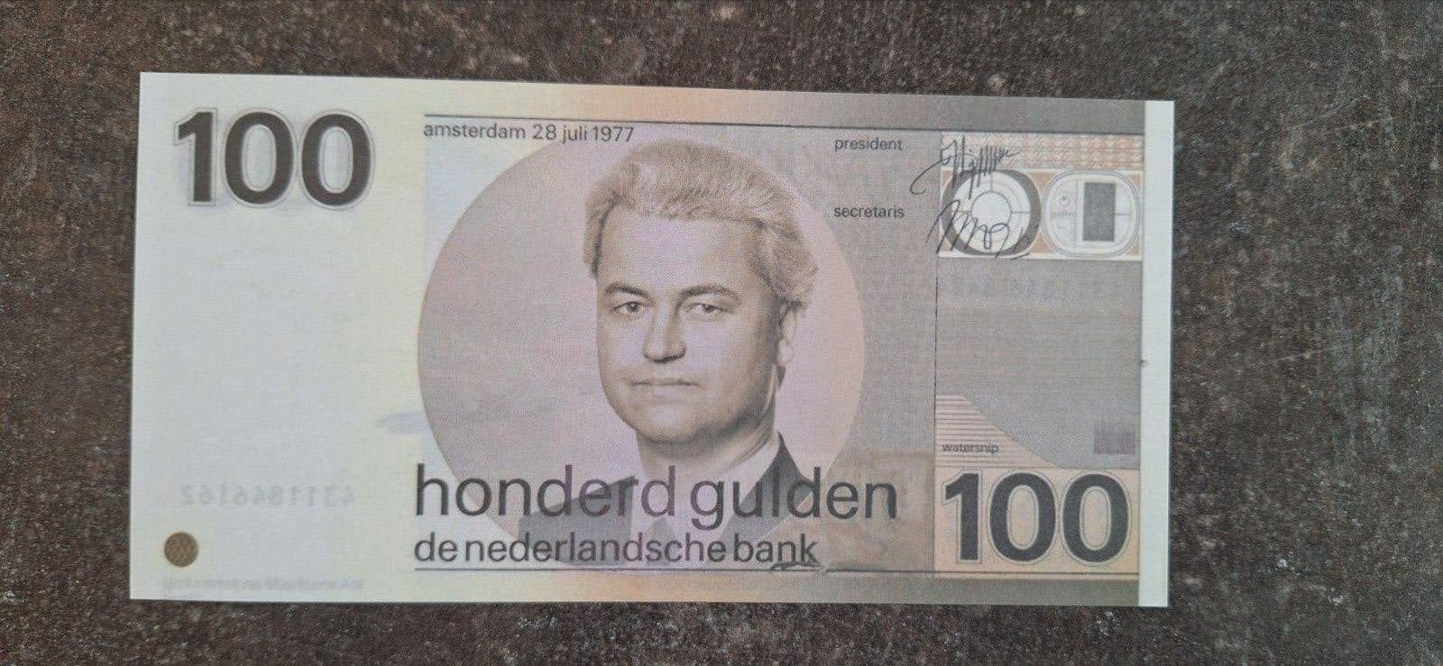 Wilders bankbiljet 100 gulden snip UNC .., Ophalen of Verzenden, 100 gulden