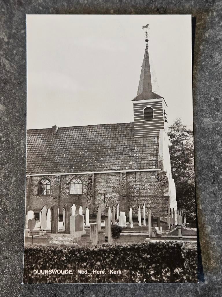 Oude ansichtkaart kerk Duurswoude Friesland, Verzamelen, Ansichtkaarten | Nederland, Ophalen of Verzenden, 1960 tot 1980, Ongelopen