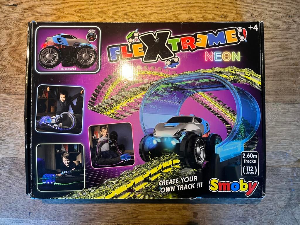 Flextreme Neon Racebaan - Gebruikt, Goede Staat, Kinderen en Baby's, Speelgoed | Racebanen, Overige merken, Zelf te bouwen, Ophalen of Verzenden