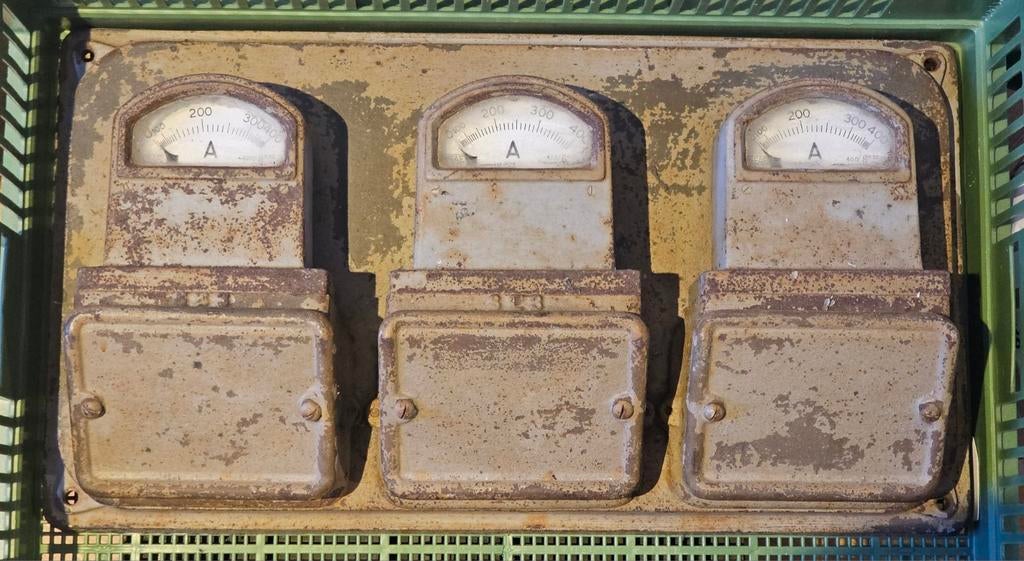 Oude antieke industriële Amperemeter schakelbord, Antiek en Kunst, Ophalen