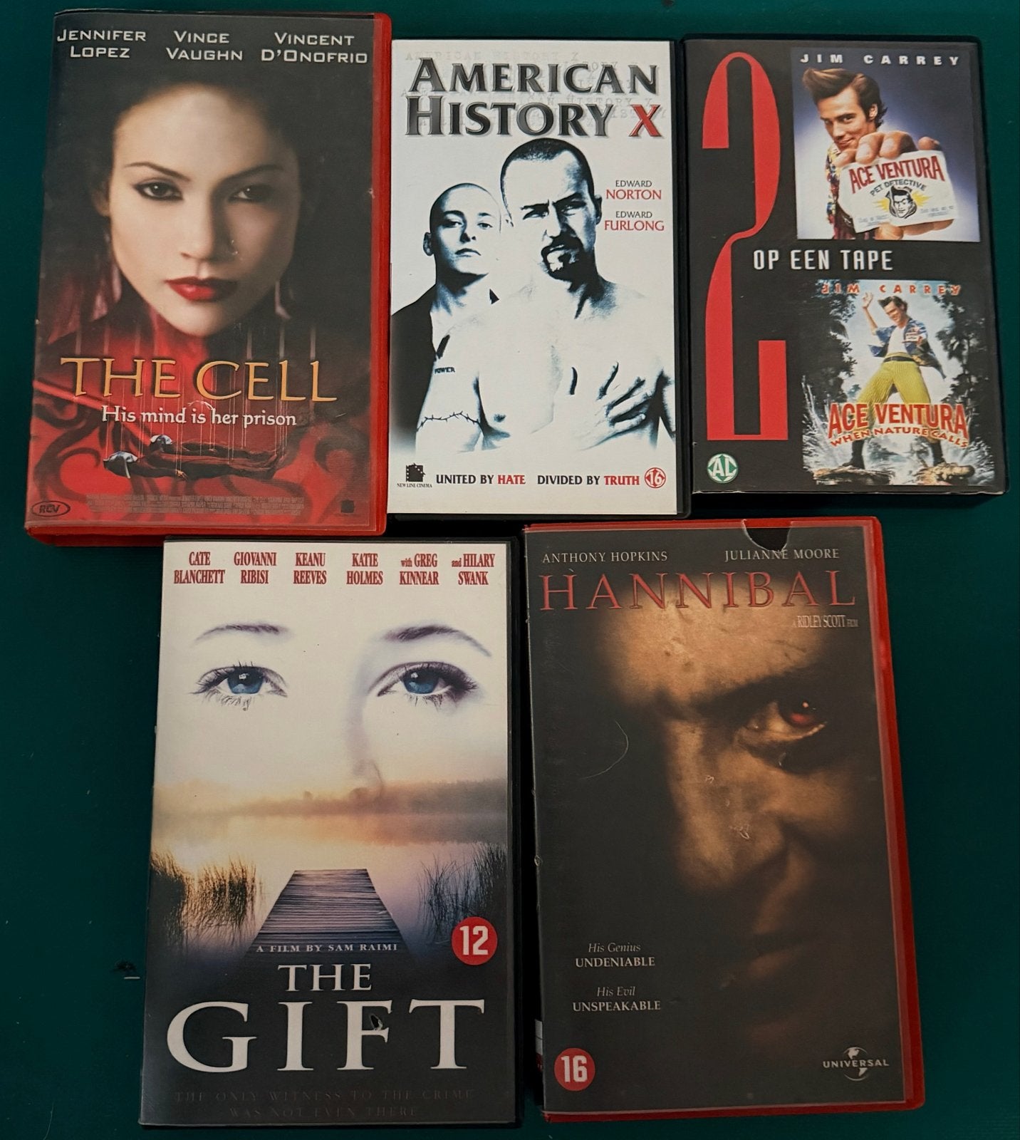 Videobanden: The Cell, American History X, Ace Ventura, The, Ophalen of Verzenden, Actie en Avontuur, Vanaf 12 jaar, VHS