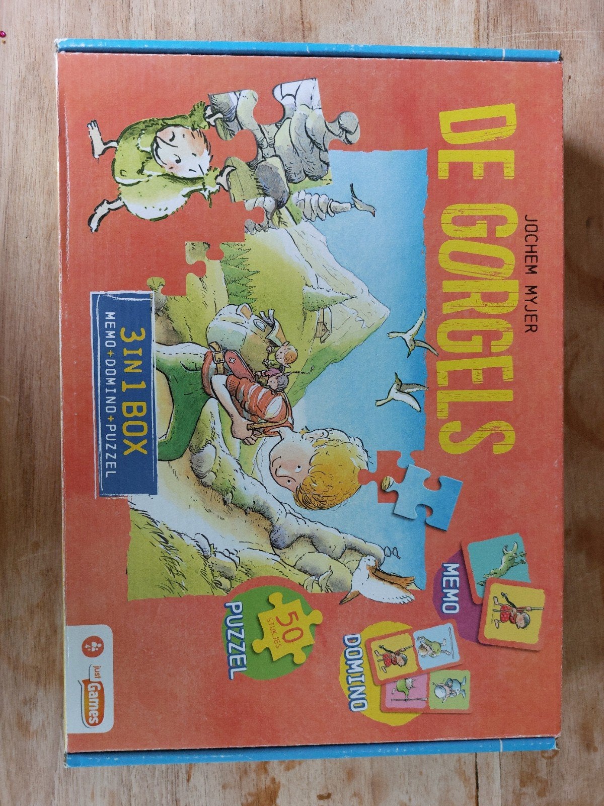 De Gorgels 3-in-1 Box: Memo, Domino, Puzzel, Ophalen of Verzenden, 10 tot 50 stukjes, Gebruikt, 4 tot 6 jaar