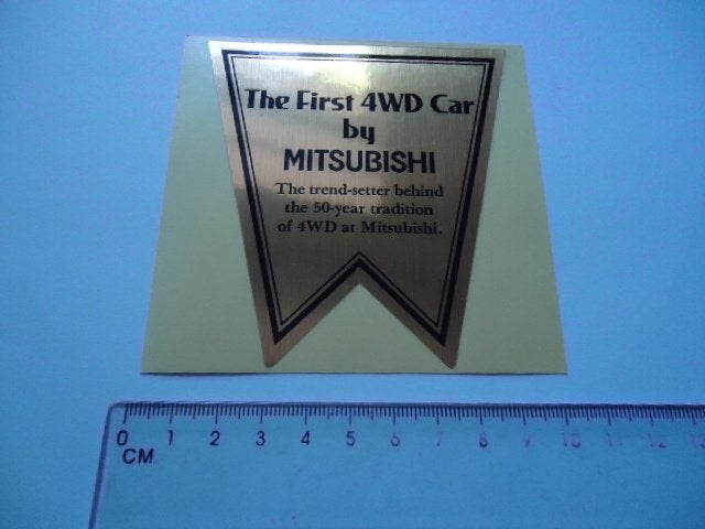 sticker oud Mitsubishi 4WD 4x4 auto japan oldtimer, Verzenden, Zo goed als nieuw, Bedrijf of Vereniging